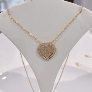 FE zircon, 18 k gold plate necklace